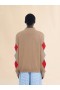  Beige Crew Neck Wool Jumper With Argyle Motif Winterwheat