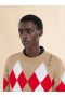  Beige Crew Neck Wool Jumper With Argyle Motif Winterwheat