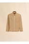  Beige Organic Poplin Zip Shirt With Hidden Logo Winterwheat