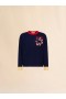  Blue Wool Jumper With Jacquard Snake Ultramarine