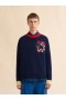  Blue Wool Jumper With Jacquard Snake Ultramarine