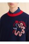  Blue Wool Jumper With Jacquard Snake Ultramarine