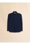  Deep Blue Tropical Wool Long-sleeved Shirt Blublack