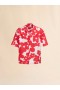 Red And White Short Sleeved Shirt With Dilles Print