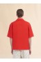  Red Organic Poplin Bowling Shirt With Hidden Logo Arbutus