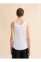  White Cotton Tank Top With Fawn Print Lilywhite