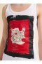  White Cotton Tank Top With Fawn Print Lilywhite