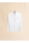  White Organic Poplin Zip Shirt With Hidden Logo Lilywhite
