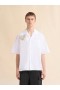  White Poplin Bowling Shirt With Fawn Patch Lilywhite