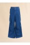  Dark Blue Denim Cargo Pants With Marni Logo Patch Ocean