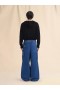  Dark Blue Denim Cargo Pants With Marni Logo Patch Ocean