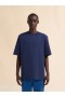  Blue Organic Cotton Oversized T-shirt With Marni Patches Blumarine