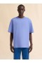  Indigo Organic Cotton Oversized T-shirt With Marni Patches Blue Lilac