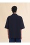  Deep Blue Tropical Wool Bowling Shirt With Marni Mending Blublack