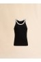  Ribbed Cotton Tank Top With Marni Mending Black