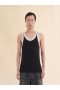  Ribbed Cotton Tank Top With Marni Mending Black