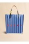  Blue Striped Tribeca Shopping Bag With Marni Logo Opal/estateblue