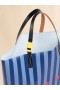  Blue Striped Tribeca Shopping Bag With Marni Logo Opal/estateblue