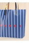  Blue Striped Tribeca Shopping Bag With Marni Logo Opal/estateblue