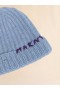  Blue Shetland Wool Beanie With Marni Mending Smokeblue
