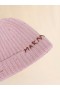  Pink Shetland Wool Beanie With Marni Mending Peony