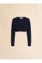  Cropped Blue Cashmere Cardigan With Marni Symbol Abyss