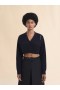  Cropped Blue Cashmere Cardigan With Marni Symbol Abyss