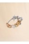  Mixed Link Chain Bracelet With Jewelled Rings Vintage/deep Gold