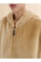  Brown Shaved Shearling Hooded Gilet Nomad/beige