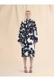  Cotton Duster Coat With And White Dillies Print Black