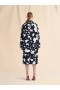  Cotton Duster Coat With And White Dillies Print Black