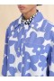  Cotton Jacket With White And Light Blue Dillies Print Blue Lilac