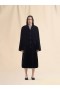  Shaved Shearling Coat With Padded Shoulders Black
