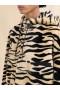  Shearling Tiger Print Hoodie Light Gold Sand