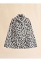  Shorn Shearling Cape With Animalier Print Lightgrey