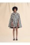  Shorn Shearling Cape With Animalier Print Lightgrey