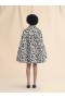  Shorn Shearling Cape With Animalier Print Lightgrey