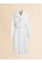  White Nappa Duster Coat With Shearling Collar Lilywhite