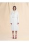  White Nappa Duster Coat With Shearling Collar Lilywhite