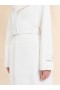  White Nappa Duster Coat With Shearling Collar Lilywhite