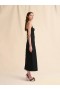  Bonded Poplin A-line Dress With Darts Black