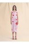  Pink Silk Jaquard Dress With Flower Patches And Sequins Pinkgummy