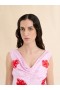  Pink Silk Jaquard Dress With Flower Patches And Sequins Pinkgummy