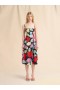  Poplin Balloon Dress With Orion Print Black