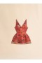  Red Hand-painted Duchesse Corset Dress Poppy Red