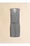  Sleeveless Wool Blend And White Check Dress Black