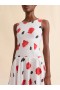  White Poplin Bustier Dress With Iris Print Lilywhite