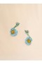  Enameled Metal And Stones Flower Pop Drop Earrings Illusionblue