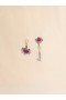  Enameled Metal And Stones Flower Pop Earrings Pink