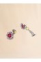  Enameled Metal And Stones Flower Pop Earrings Pink